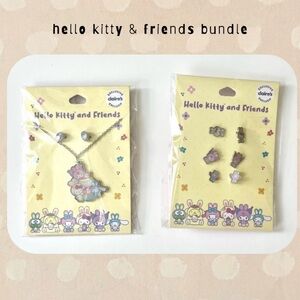 🎉🆕 hello kitty & friends easter egg necklace & 4 pairs of hello kitty earrings